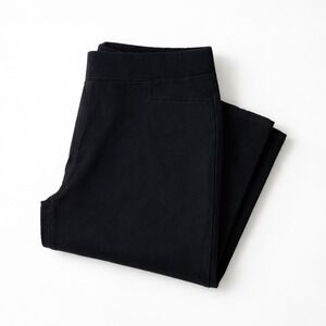 Susan Graver Weekend Black Pull On Straight Leg Pants Women's Size S‎
